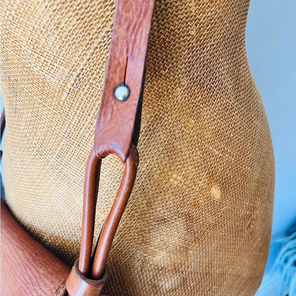 VINTAGE 70’s Style Genuine Leather Bag, Tan, European/Swedish - Picture 8 of 11